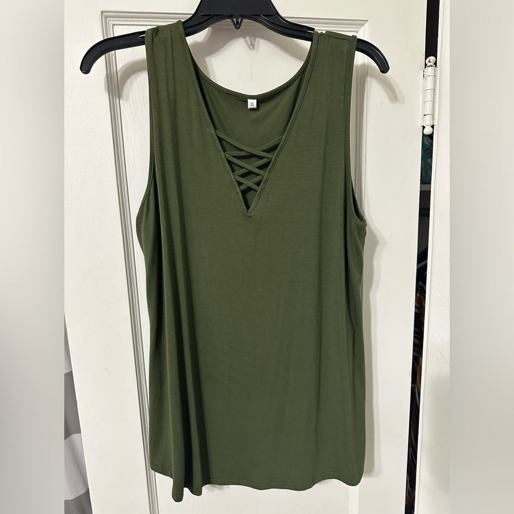 Green Sleeveless Top